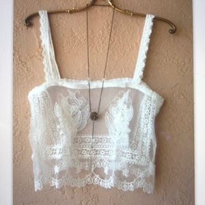 Reserved. Sheer Lace Camisole